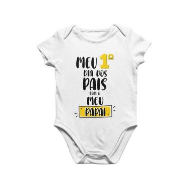 Imagem de Body Bebê Frases Meu Primeiro Dia Dos Pais Com Meu Papai Branca - Del 
