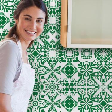 Imagem de Adesivo de Azulejo Verde Capim Limão 20x20 cm com 24un - Quartinhos