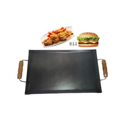 Imagem de Chapa Bifeteira 48X30 cm para Lanche e Porções Uso em Fogão - JME META