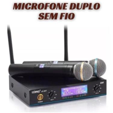 Imagem de Microfone Sem Fio Com 2 Lelong Le-907 Profissional Uhf