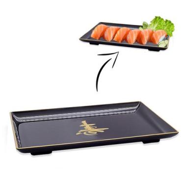 Imagem de Prato Retangular para Sushi Sashimi Hot Roll Kakuzara - AC