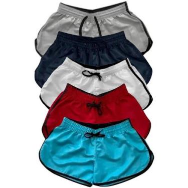 Imagem de Kit 5 Short Feminino Tactel Liso Moda Praia Shortinho Verao - Relaxado