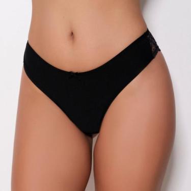 Imagem de Tanga Fio Duplo e Renda - Renovação Lingerie, Preto, GG