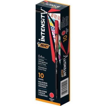 Imagem de Caneta com Ponta Porosa BIC Intensity 0.4MM Vermelha Caixa com 10