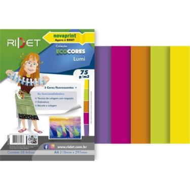 Imagem de Bloco para Educação Artística Lumi A4 5 Cores 75G 50 Folhas - Novaprin