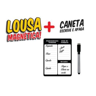 Imagem de Lousa Quadro Magnético Anotações com Imã de Geladeira Recados Lembrete