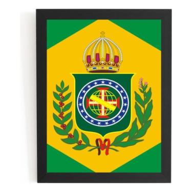 Imagem de Lindo Quadro Da Bandeira Imperial Brasileira Grande 42x29cm - Fanarte