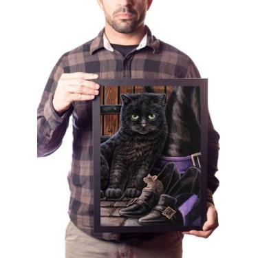 Imagem de Poster Moldurado Gato & Rato Arte Bruxa Wicca Quadro - Fanarte