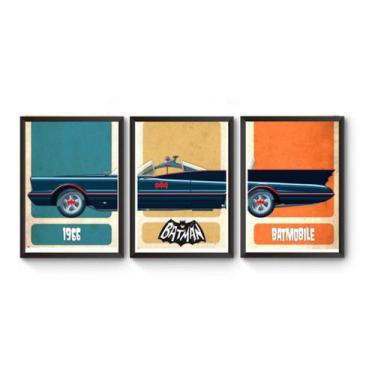 Imagem de Kit 3 Quadros Batmóvel 1966 - Fanarte