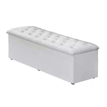 Imagem de Baú Recamier King Corino Branco 47x193x51