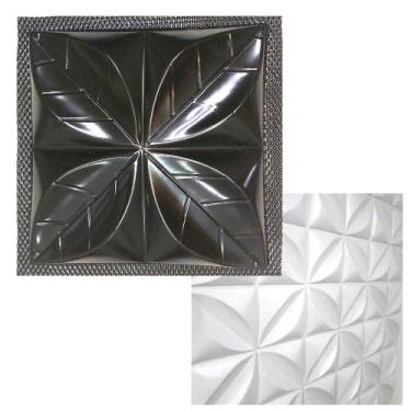Imagem de Molde Para Gesso Faz Placa Gesso 3d 28x28cm Pétala Com Flor - Mazza Tu