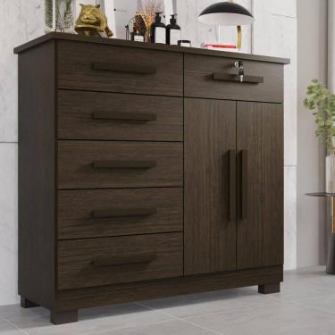 Imagem de Cômoda 02 Portas 06 Gavetas e 01 Chave Itália Com Sapateira - Tudo de Móveis