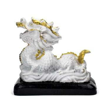 Imagem de Escultura Dragão Chinês Proteção Branco Resina 7 cm - Lua Mística - 10