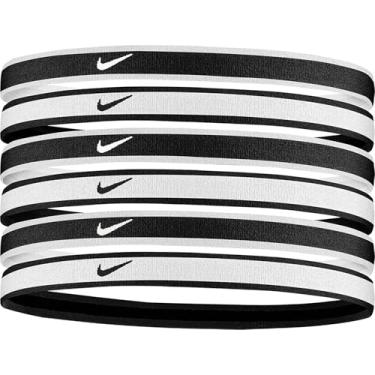 Imagem de NIKE Swoosh Sport Headbands 6pk (One Size Fits Most, Black/White)