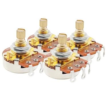 Imagem de Musiclily Pro Eixo de Latão Tamanho Métrico Eixo Haste B250K Potenciômetros Linear Taper Base Grande para Guitarra/Baixo(4 Peças)