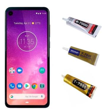 Imagem de Tela Display Frontal Touch Para Moto One Vision + Cola 110ml - inova