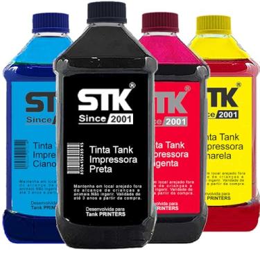 Imagem de Kit 4 Tintas Stkink Compatível L6490 L15150 L15160 1,75 Litro