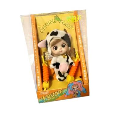 Imagem de menolana Boneca fofa saco de dormir boneca acessório móvel adorável leve presente de aniversário para meninas quarto infantil decoração de lembrancinhas, Vaca Pequena