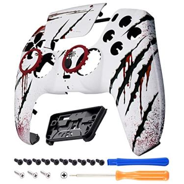 Imagem de eXtremeRate Luna Redesign Wild Attack Front Shell Touchpad compatível com controle ps5 BDM-010 BDM-020 BDM-030, capa de substituição DIY personalizada Touch Pad compatível com controle ps5