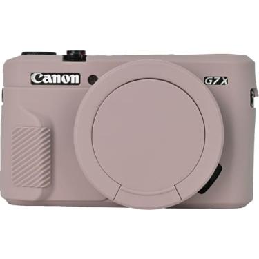 Imagem de Capa para câmera G7X II, capa de borracha fina e leve de silicone BMAOLLONGB para Canon PowerShot G7X II (Cáqui)