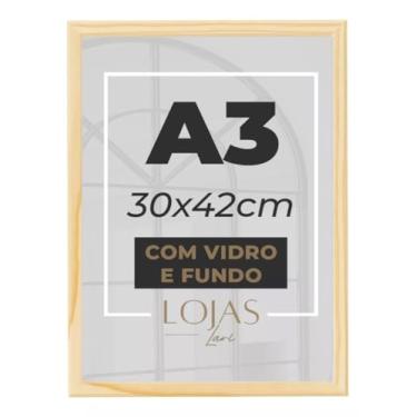 Imagem de kit 10 Quadro Moldura A3 30x42 Com Vidro Poster Certificado (Pinus)
