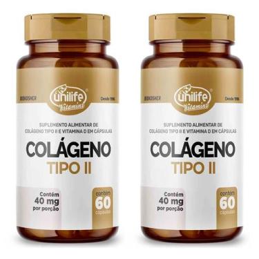 Imagem de KIT 2 COLÁGENO TIPO 2 VITAMINA D 60 Cáps UNILIFE VITAMINA D3 
