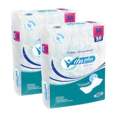 Imagem de Kit com 2 Pacotes Fralda Descartável Geriátrica Vita Plus Adulto Revenda Fita (M)