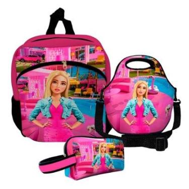 Imagem de Kit Escolar Mochila de Costas + Lancheira + Necessaire Plus – ISOPRENE – Menina Loira Glamour-Unissex