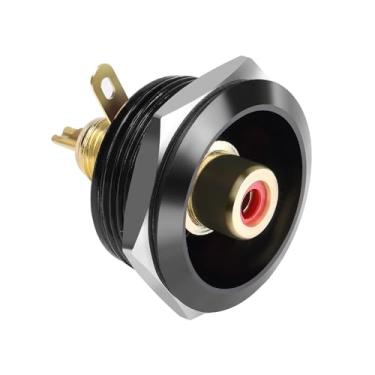 Imagem de QIANRENON Conector de solda de montagem fixa RCA banhado a ouro RCA fêmea adaptador AV de solda componente RCA conector de montagem de solda de áudio, para amplificador de alto-falante Phono de TV