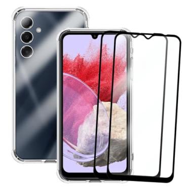 Imagem de Capa Capinha Anti Impacto e 2 Películas Vidro 3D Compatível Samsung Galaxy M34 Transparente Com Proteção de Câmera