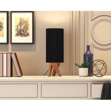 Imagem de Luminária Abajur Viena De Mesa Moderno Decoração Pés Madeira Maciça - 