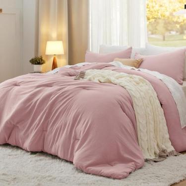 Imagem de Conjunto de Edredom Bedsure Queen Size Rosa - 3 Peças - Coleção Gentle