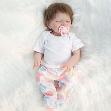 Imagem de QXYIXZ Bebe Reborn Silicone Sólido menina,18 polegadas/48 cm Boneca Realista de Bebê Reborn- Com Toque Macio Realista 3D lavável Veias Vasculares Pintadas à Mão Bebê Menina