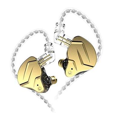 Imagem de Kinboofi KZ ZSN PRO X 1BA 1DD Fone de ouvido HiFi híbrido monitor de fone de ouvido ZSN Prox Som estéreo KZ IEM com cabo destacável para baterista músico (dourado SEM microfone)..