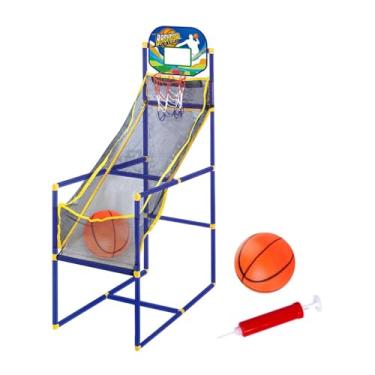Imagem de Aymzbd Jogo de basquete de arcade Conjunto de esportes ao ar livre de arcade jogam aro de basquete e bolas para meninos, com 2 Bolas