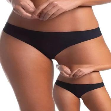 Imagem de Kit Com 4 Calcinhas Fio Dental Corte Á Laser Trifil (qe5702), Preto, B