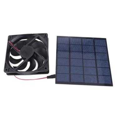 Imagem de Ventilador de painel solar de 5W GRCFUMo, ventilador compacto movido a energia solar, kit de ventilador de painel solar portátil de baixo ruído para o galinheiro de galinheiro de