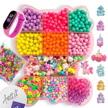 Imagem de Kit P Montar Pulseiras Borboleta Miçangas Colorida Infantil - Nobrand