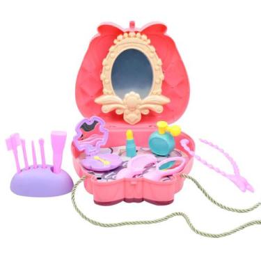 Imagem de Maleta infantil salão de beleza c/ acessorios para boneca 18 pçs - Que