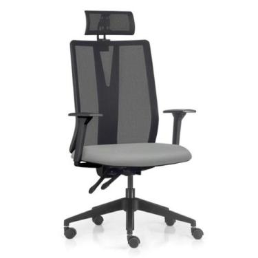 Imagem de Cadeira Escritório Giratória Presidente Flow F02 Base Preta Sintético 