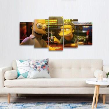 Imagem de Quadro Mosaico Simpsons Homer e Moe Bar 5 Peças - Wall frame
