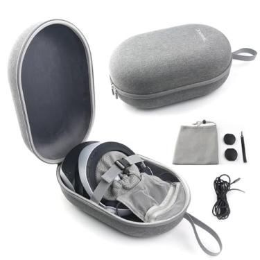 Imagem de Bolsa Case Estojo De Viagem e Proteção Para PlayStation VR2 PSVR2 Protetor Para Lentes Tira Elástica Cabo Cinza