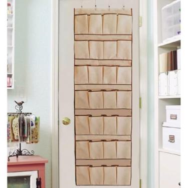 Imagem de Sapateira Vertical Organizadora De Sapatos Porta Tênis Multiuso 28 Divisórias 14 Pares Estante Prateleira Pendurar Calçados (Bege)