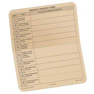 Imagem de Rite in the Rain Cartão de combate para todos os climas, 9 linhas MEDEVAC, 15 x 12 cm, 50 cartas à prova de intempéries (nº 9L991T)