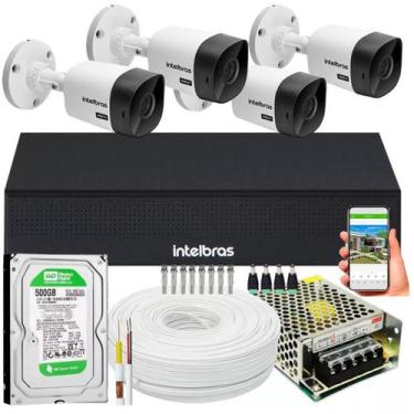 Imagem de Kit 4 Camera de Segurança Intelbras Alta Resolução 1120 Vhl Hd 500gb