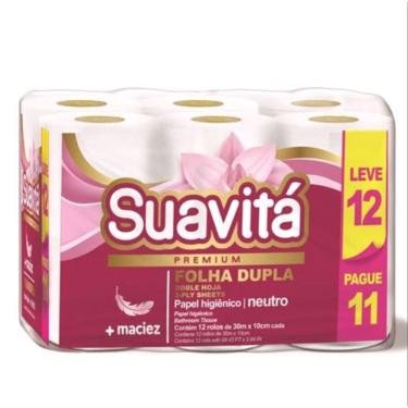 Imagem de Papel Higienico Suavitá Folha Dupla Leve Linha Premium Super Macio 12 Rolos