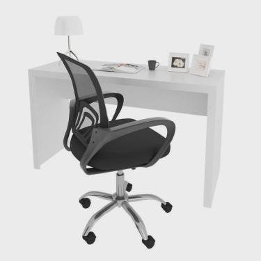 Imagem de Kit 2 Peças com Escrivaninha 127cm Me4135 e Cadeira Diretor Tela Mesh Tok 3310 Espresso Móveis