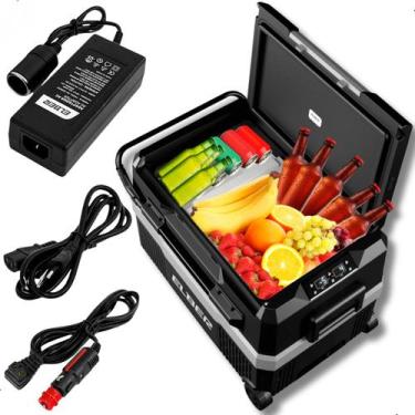 Imagem de Geladeira Portatil Elber 43l Rodinhas Painel Digital + Fonte