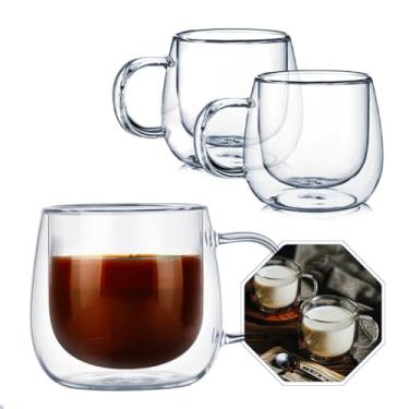 Imagem de Conjunto de 2 Xícaras de Vidro Borossilicato, Parede Dupla, 80ml, Transparente