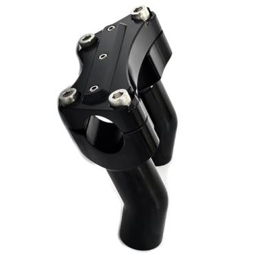 Imagem de Americruise 1 conjunto de elevadores de guidão de motocicleta de 8,5 cm e kit de tração de 2,5 cm com braçadeira superior compatível para barra de 2,5 cm de diâmetro Harley Dyna Heritage Softail Fat